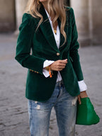 Marnie – Stijlvolle Velvet Blazer met Slim Fit