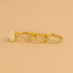 Jaily 3-Delige Wedding Ring Set in Gouden Elegantie