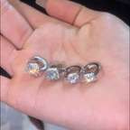 Nadine Vierkante Oorbellen | Witgoud