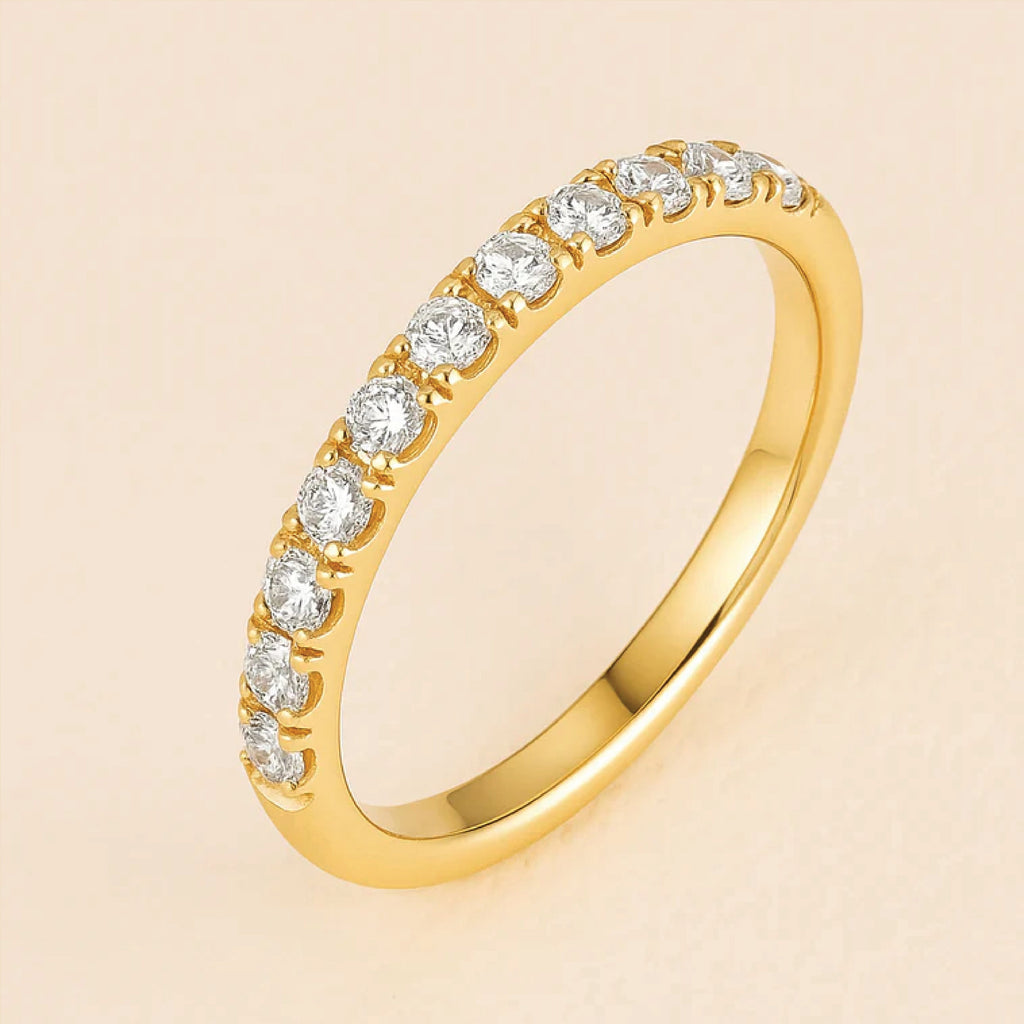 Moissaniet Eeuwigheidsring in Gouden Gloed