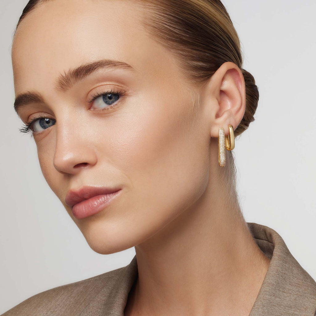 Grote Icon Pavé Hoops | Goud