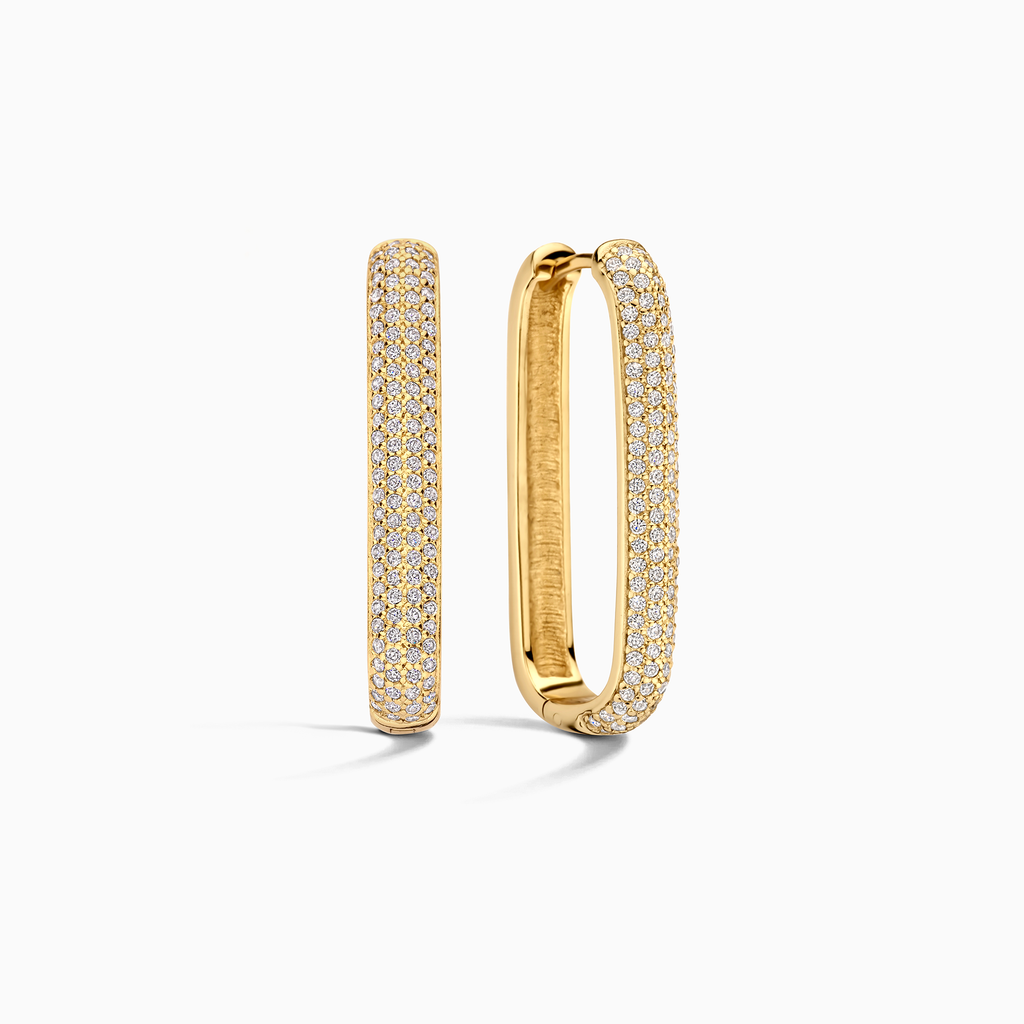 Grote Icon Pavé Hoops | Goud