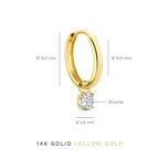 Larmes de Lune Stenen Hoepeloorbellen | Goud