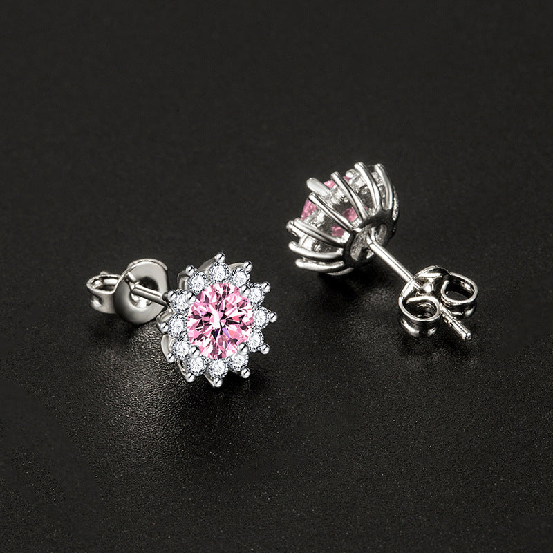 Sunlit Muse Oorbellen Roze | Witgoud