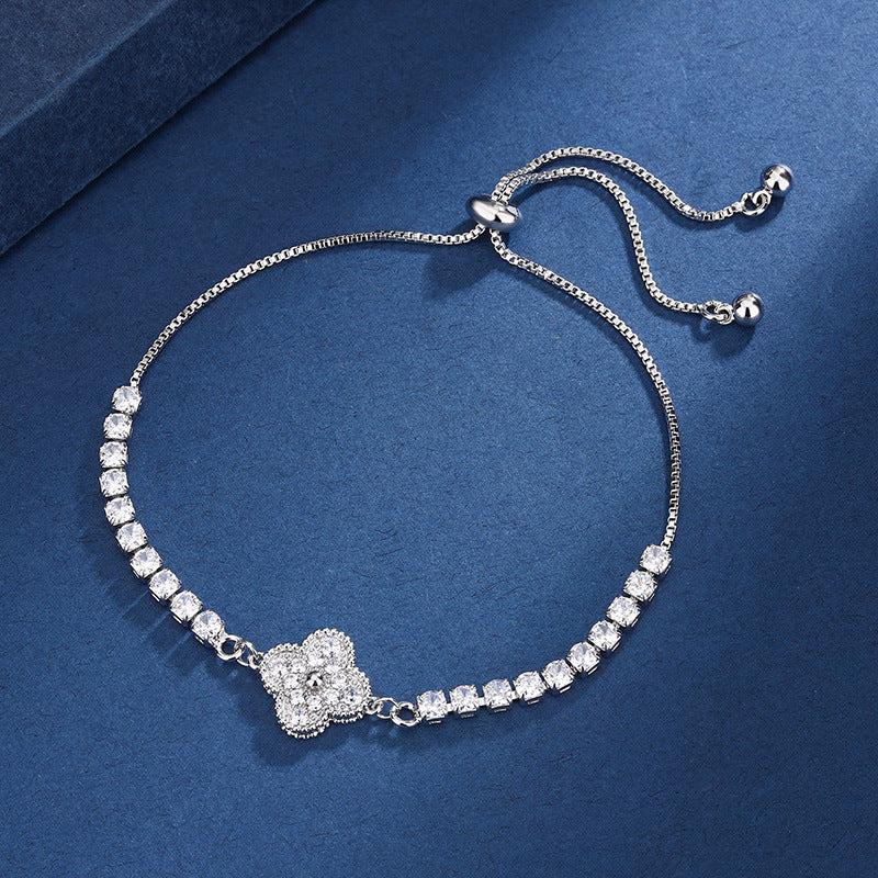 Aria Klaverblad Charm Set | Witgoud