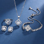 Aria Klaverblad Charm Set | Witgoud