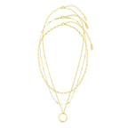 Open Cirkel Drielagen Ketting | Goud