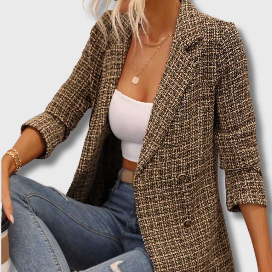 Sabine – Tijdloze chique damesblazer in tweed
