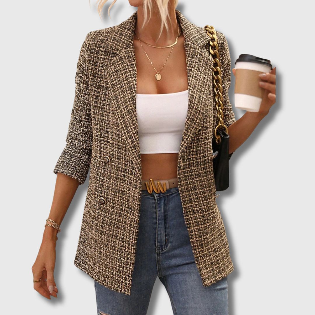 Sabine – Tijdloze chique damesblazer in tweed