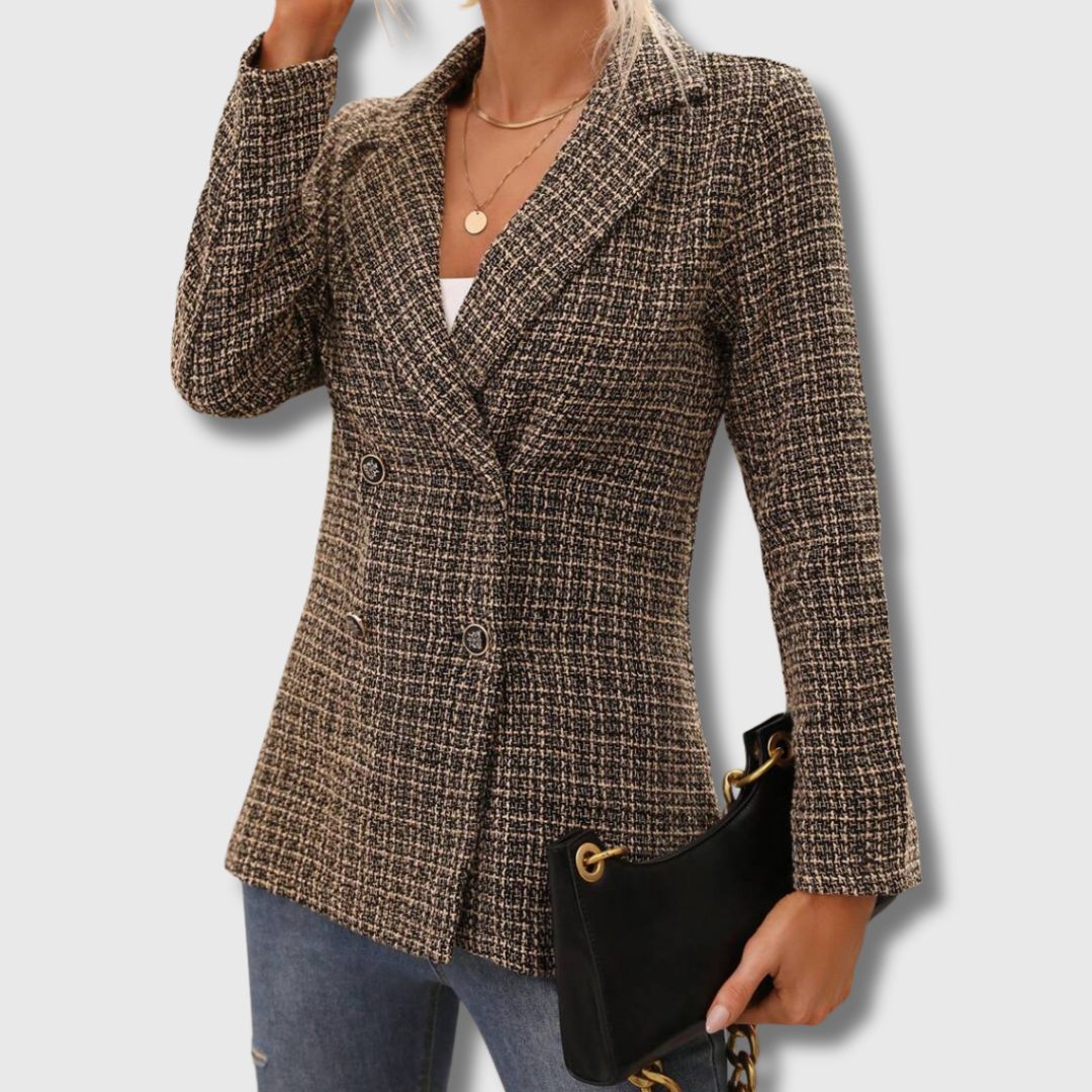 Sabine – Tijdloze chique damesblazer in tweed