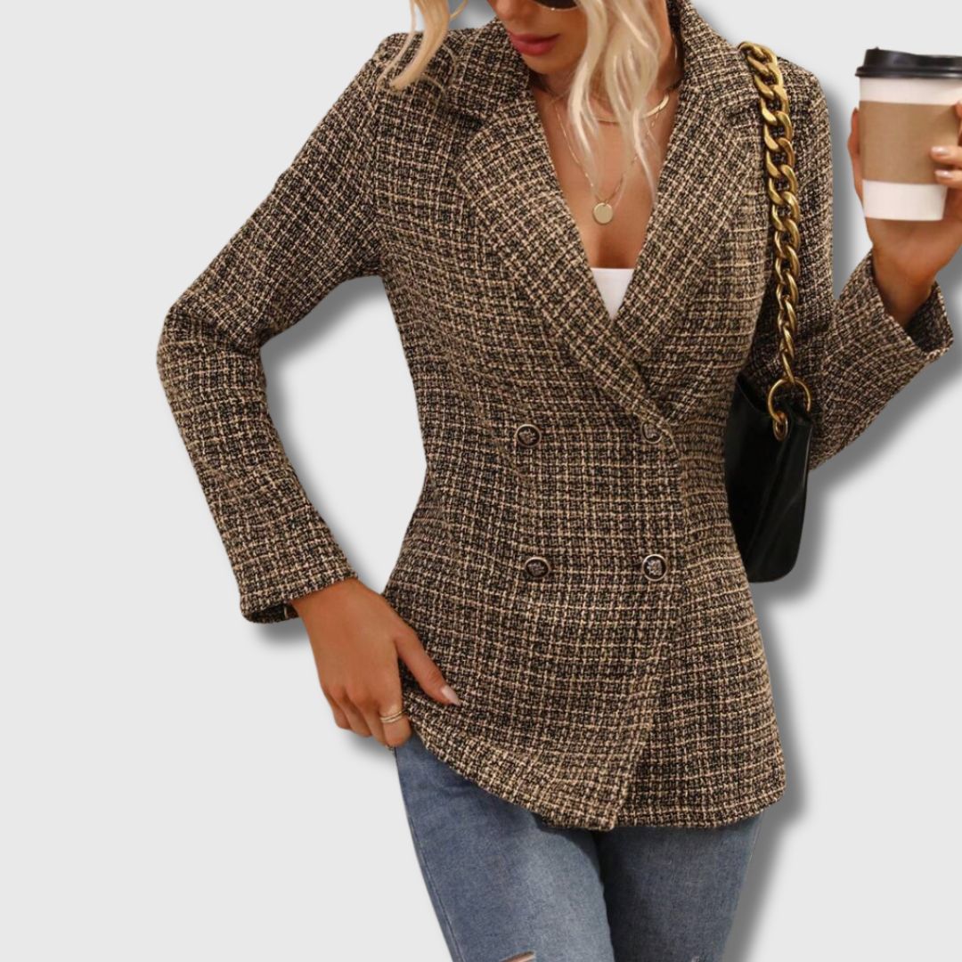 Sabine – Tijdloze chique damesblazer in tweed