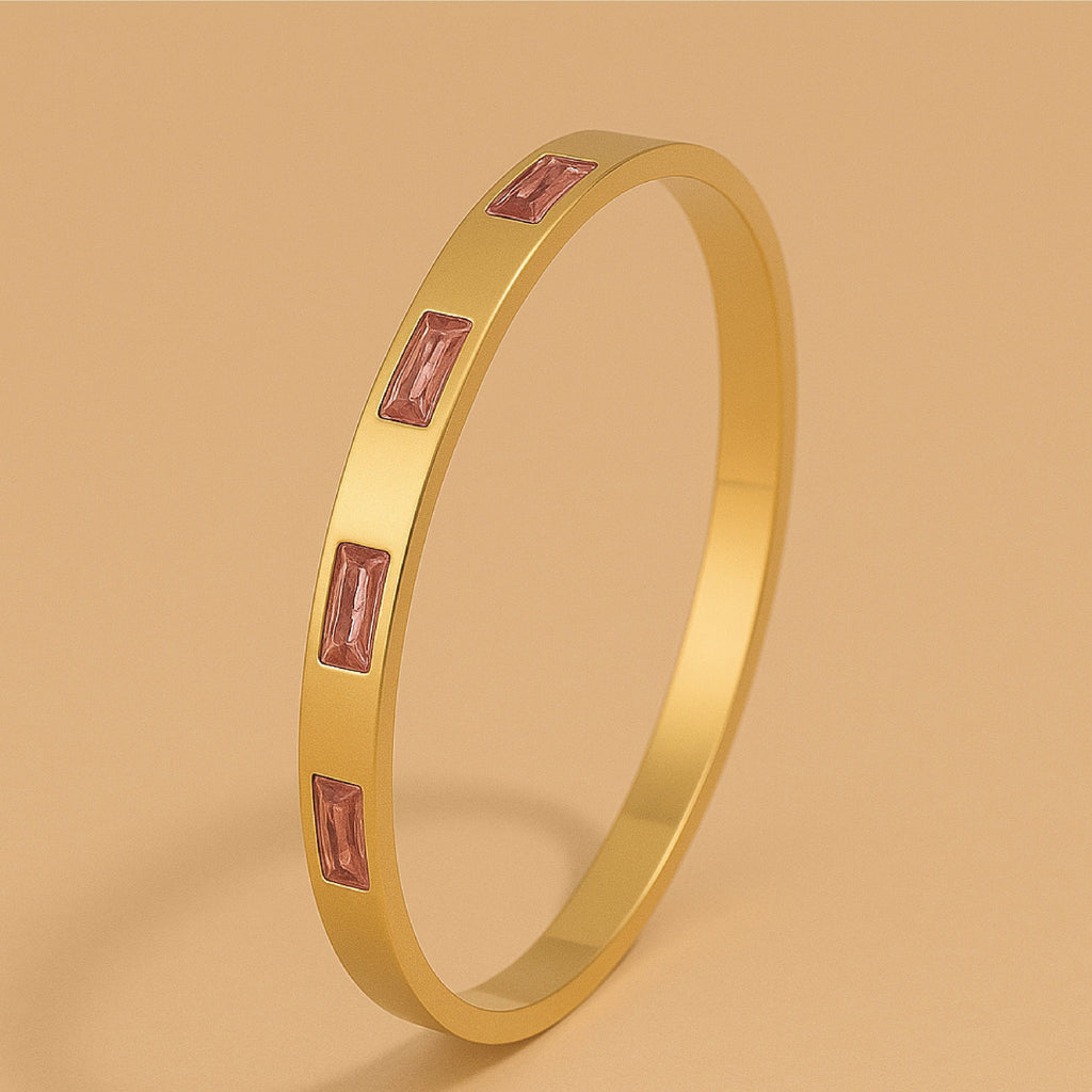 Renata Scarlatti | Elegante Roze Gouden Armband