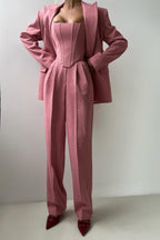 Dolce – Drieluik set met dubbelgeknoopte blazer