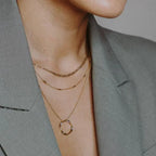 Open Cirkel Drielagen Ketting | Goud