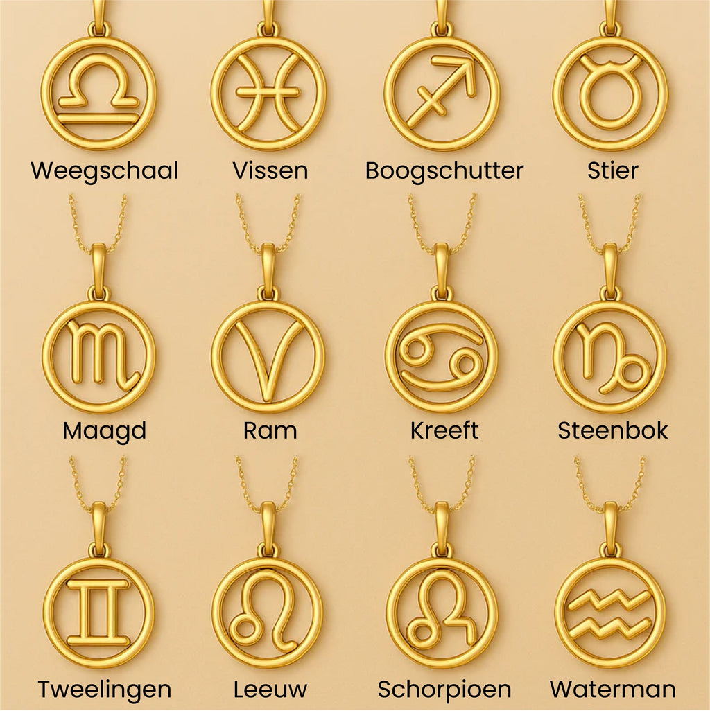 Zodiac Hanger Ketting | Gouden Afwerking