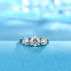 Clare Driedubbele Steen Ring | Witgoud