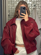 Orla - Oversized jas met contrasten