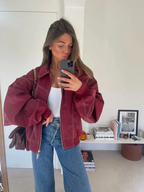 Orla - Oversized jas met contrasten