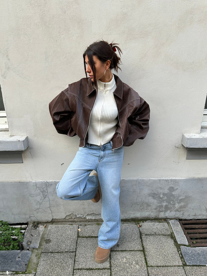 Orla - Oversized jas met contrasten