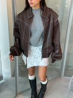 Orla - Oversized jas met contrasten