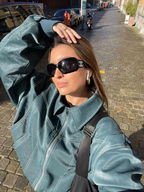 Orla - Oversized jas met contrasten