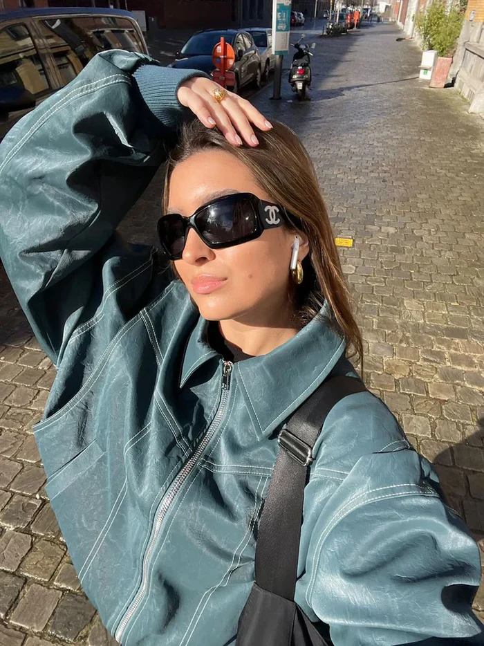 Orla - Oversized jas met contrasten