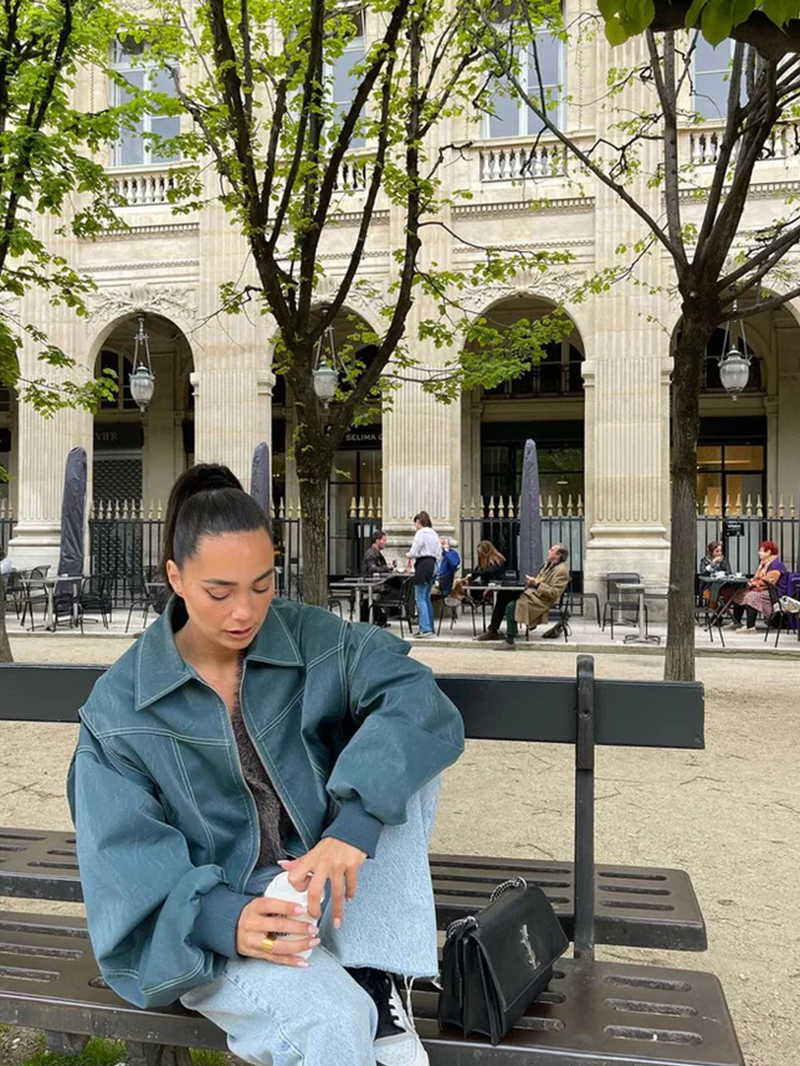 Orla - Oversized jas met contrasten