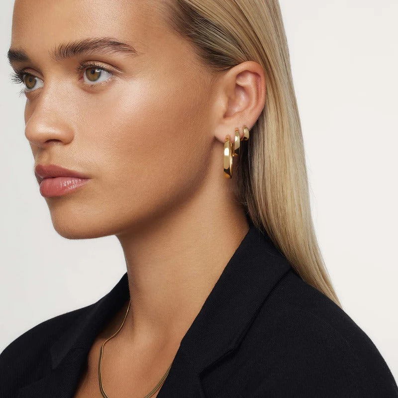 Gia Statement Hoops – Gouden Briljantie
