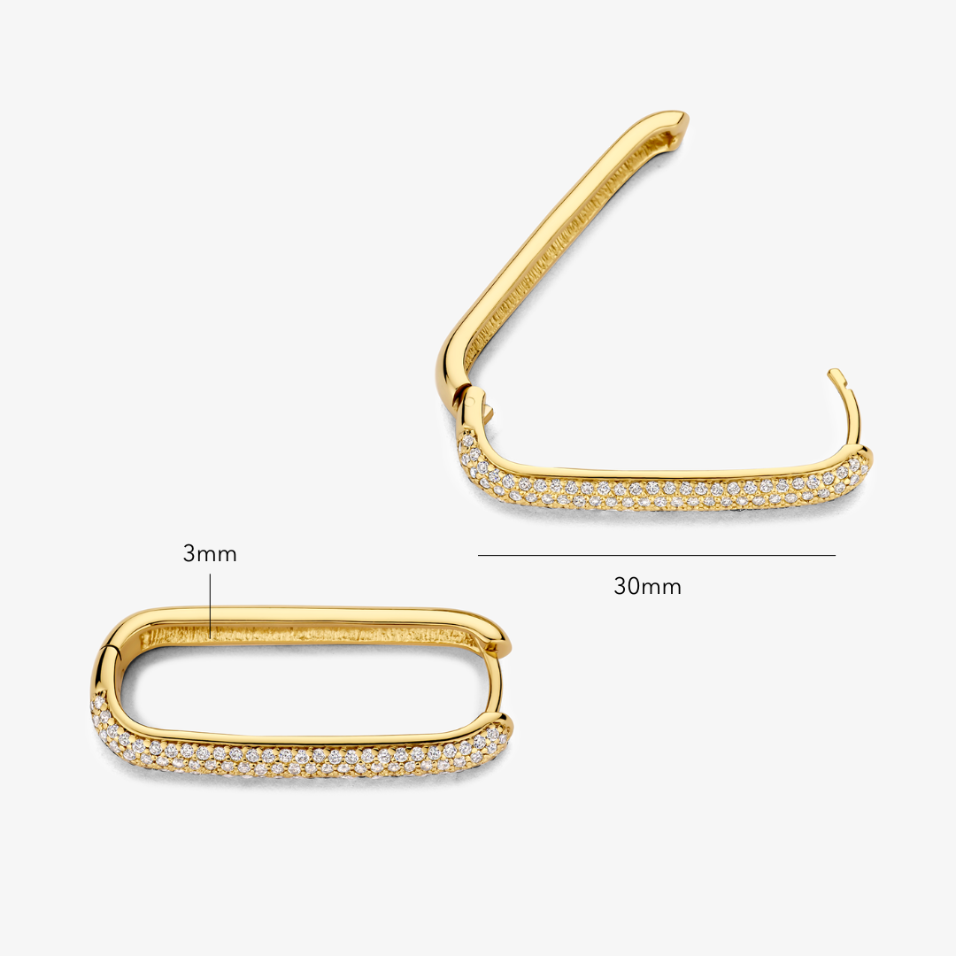 Grote Icon Pavé Hoops | Goud